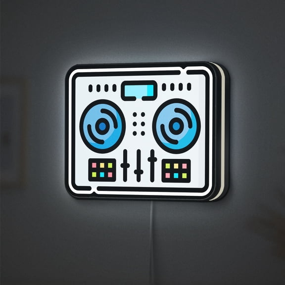 Turntable 3D Novelty Light Box, Vintage Display Accent for Music Stores and Record Collectors (Height 8 inch, 20cm)