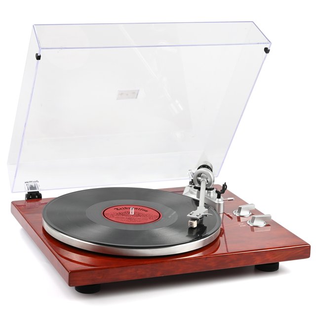 Turntable BeltDrive Record Player Vinyl Record Player with Wireless Bluetooth Audio Turntable