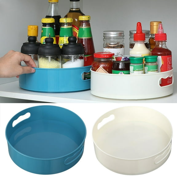 Turntable Cabinet Organizer, 360 Degree Rotating Spice Rack, Multi-Function Rotary Storage Tray for Pantry,Countertop,Cabinet