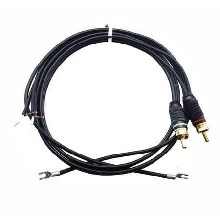 Turntable Cable RCA to Bare End with Ground Lugs