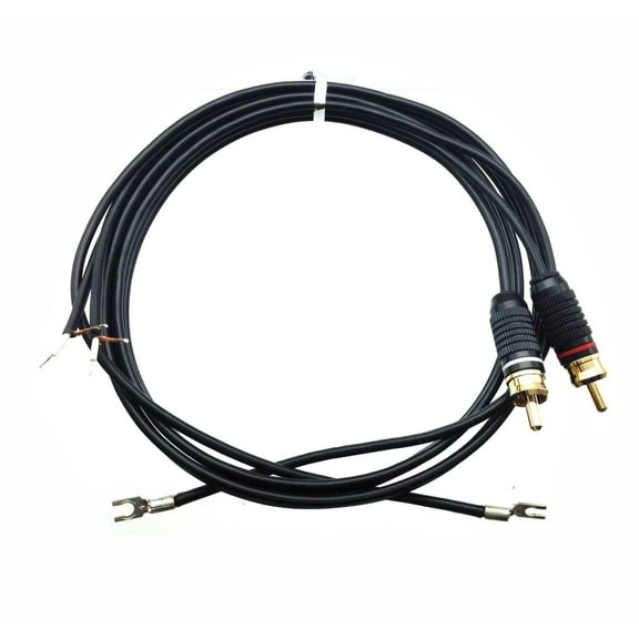 Turntable Cable with Ground Terminal - RCA to Bare End Made in The USA