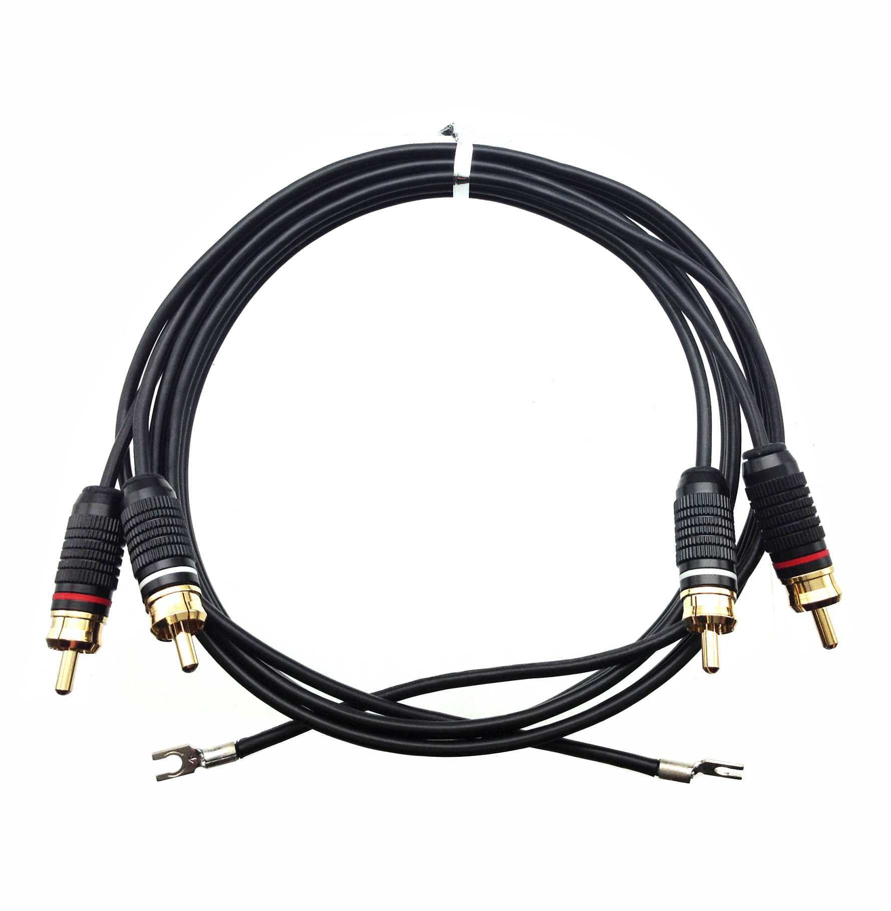 Turntable Cable with Ground Terminal - RCA to RCA Made in The USA