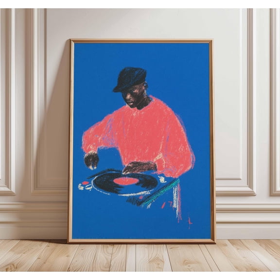 Turntable DJ Art Print, Colorful Hip Hop Music Poster, Poster Only