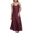 thumbnail image 1 of Previn Women's Satin Nightgown Valentines Day Cami Pajamas Cami Long Night Dress Silky V Neck Comfy Thin Sleeveless Slip Chemise Negligee Lingerie Dark Purple X-Large, 1 of 4