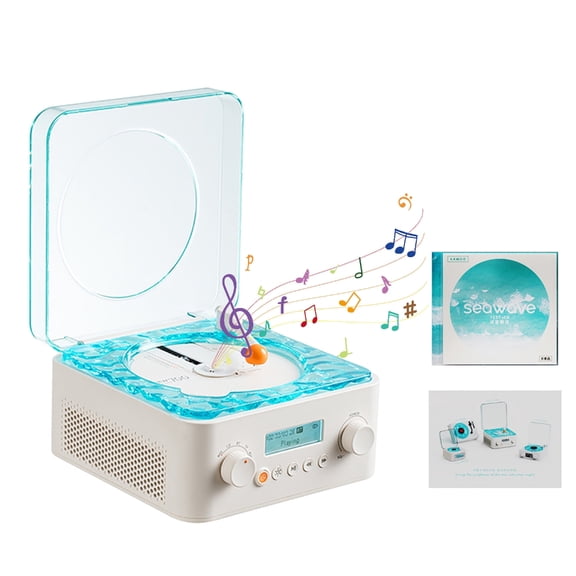 Turntable Loudspeaker With White Noise Record Player Stereo Sound Lamp Effect for Camping