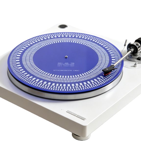 Turntable Strobe Disc 11.81 In X 3mm Double Sided Lp Stroboscope Mat 33/45/78 Rpm For Record Players Tests Rotational Speed (Blue)