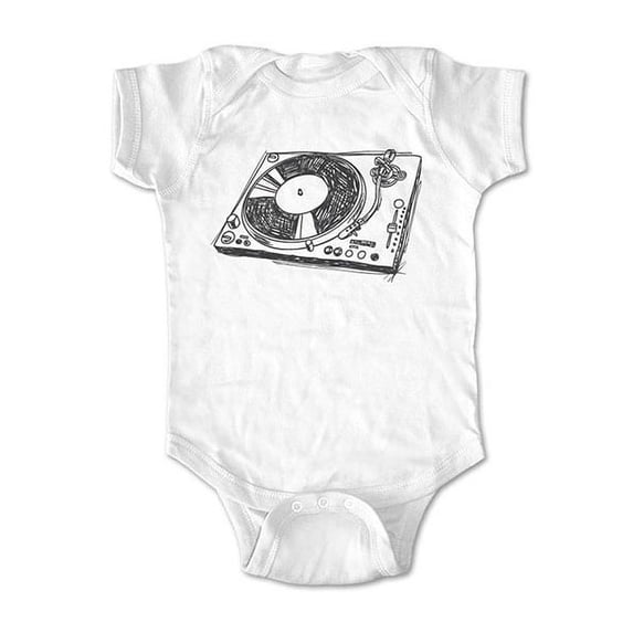 Turntable (design 3) - wallsparks cute & funny Brand - baby one piece bodysuit - Great baby shower gift!