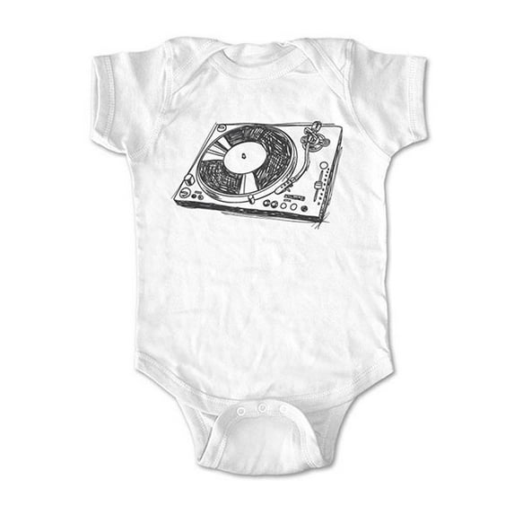 Turntable (design 3) - wallsparks cute & funny Brand - baby one piece bodysuit - Great baby shower gift!