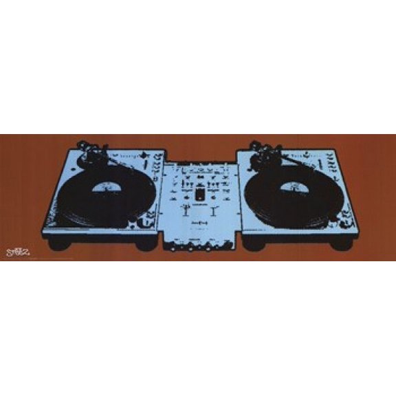 Turntables - Slim Print Poster by Steez (36 x 12)