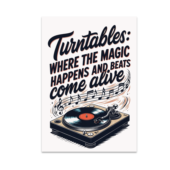 Turntables: Where the Magic Happens - Music Lover - 13x19 Poster Print