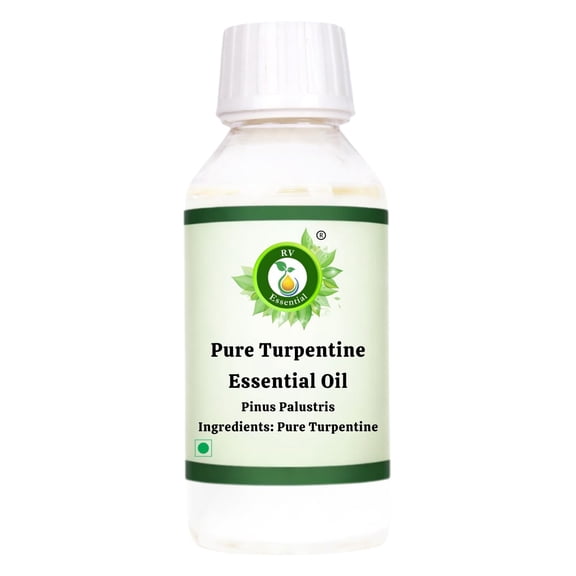 R V Essential Pure Turpentine Essential Oil 200ml (6.76oz)- Pinus Palustris (100% Pure and Natural Steam Distilled)