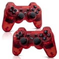 thumbnail image 1 of Turpow 2 Pack Controller for P3, Wireless Bluetooth Controller Gamepad Joystick, Double Vibrating Controller for P3 with Charger Cable Cord Thump Grips，2 Charging Cables - Red, 1 of 7