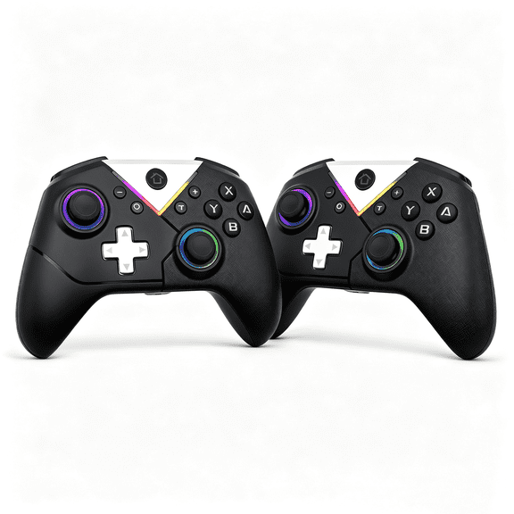 Turpow 2 Pack Wireless Controller for for Switch 2/1 Lite/OLED, PC, with RGB, Bluetooth, 6 Gyro Axis, Dual Vibration Motors, Turbo, Macro