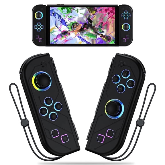 Turpow Joypad for Nintendo Switch Controler, RGB Wireless L/R Controller Joystick Supports Turbo&Screenshot Buttons & One Key Reset - Black