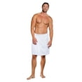 thumbnail image 1 of Turquaz Linen 100% Cotton Men White Terry Velour Cloth Body Wrap, Bath Towel Wrap, 1 of 3