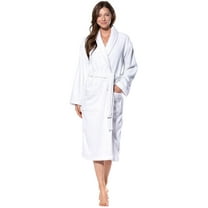 Turquaz Linen 100% Turkish Cotton White Heavy Weight Hooded Terry Bathrobe