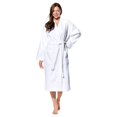 thumbnail image 1 of Turquaz Linen 100% Turkish Cotton White Terry / Velour Kimono Bathrobe (SM), 1 of 5