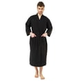 thumbnail image 1 of Turquaz Diamond Waffle Kimono Robe, Unisex, Black, S/M, 1 of 5