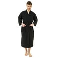 thumbnail image 1 of Turquaz Linen 100% Turkish Cotton White Waffle Kimono Unisex Spa Robe, 1 of 5