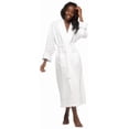thumbnail image 1 of Turquaz Linen Turkish Cotton Waffle Velour Shawl Unisex Bathrobe White XXL, 1 of 6