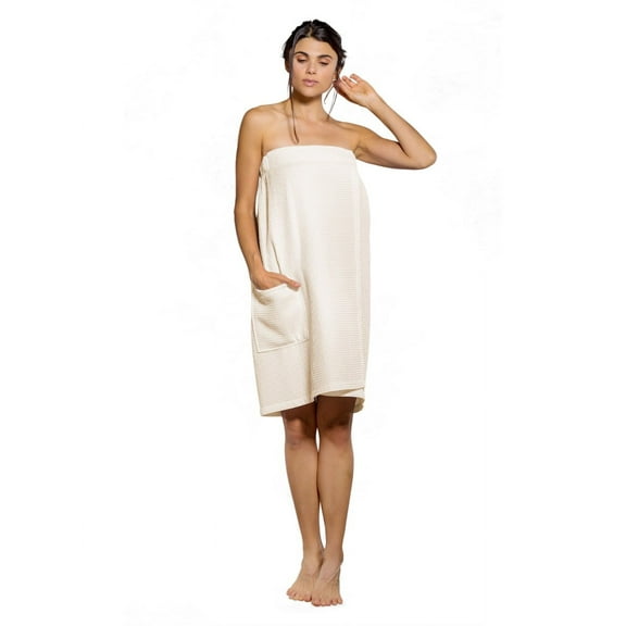 Turquaz Linen Beige Waffle Spa Bath Wrap