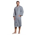 thumbnail image 1 of Turquaz Linen Lightweight Long Waffle Kimono Spa Robe for Men (XX-Large, Gray), 1 of 3