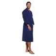 thumbnail image 1 of Turquaz Linen Lightweight Long Waffle Kimono Spa Robe for Men (XX-Large, Navy Blue), 1 of 3