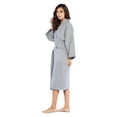 thumbnail image 1 of Turquaz Linen Lightweight Long Waffle Kimono Spa Robe for Women (One Size, Gray), 1 of 5