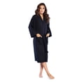 thumbnail image 1 of Turquaz Linen Lightweight Long Waffle Kimono Spa Robe for Women (SM, Black), 1 of 4