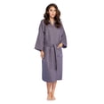 thumbnail image 1 of Turquaz Linen Lightweight Long Waffle Kimono Spa Robe for Women (SM, Charcoal), 1 of 5
