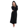thumbnail image 1 of Turquaz Linen Super Soft Blush Plush Hooded Women's Robe (Large / Black), 1 of 4