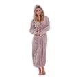 thumbnail image 1 of Turquaz Linen Women's Super Soft Plush Hooded Robe, Pink, Medium, 1 of 4