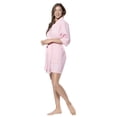 thumbnail image 1 of Turquaz Linen Waffle Kimono Blush Short Robe Square Pattern, 1 of 5