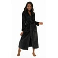 thumbnail image 1 of Turquaz Linen Women’s Long Plush Fleece Bathrobe with Pockets (Black, L), 1 of 4