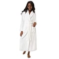 thumbnail image 1 of Turquaz Linen Women’s Long Plush Fleece Bathrobe with Pockets (White, L), 1 of 3