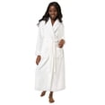 thumbnail image 1 of Turquaz Linen White Plush Soft Warm Fleece Women's Robe, Large, 1 of 3