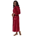 thumbnail image 1 of Turquaz Linen Burgundy Plush Soft Warm Fleece Women's Robe, Small, 1 of 3