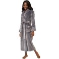 thumbnail image 1 of Turquaz Linen Womens Plush Soft Robes, Fleece, Long Comfy Robe (X-Large, Gray), 1 of 4