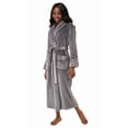 thumbnail image 1 of Turquaz Linen Women’s Long Plush Fleece Bathrobe with Pockets (Gray, XXL), 1 of 4