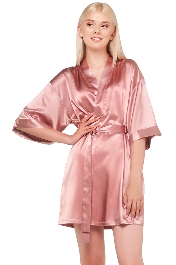 Women's Bride Bridesmaids Silky Robe Satin Kimono Robes for Women Lingerie