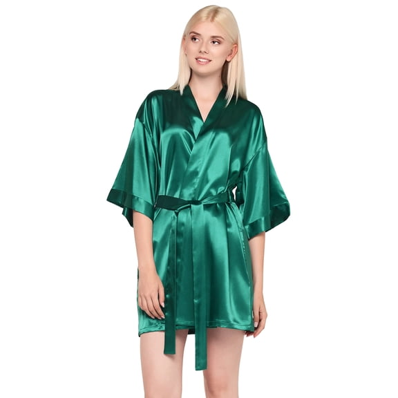 Turquaz Women's Bride Bridesmaids Silky Robe Satin Kimono Robes for Women Lingerie