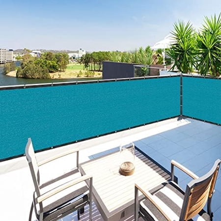 Turquoise 5' x 83' Balcony Deck Fence Privacy Screen Cover Panel Cloth Fabric for Chain Fence Patio Pool Railing Walkway Porch Playground Dog Kennel Residence Use