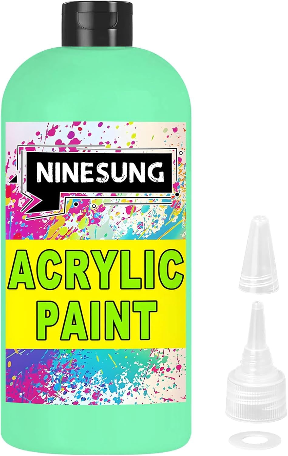 Turquoise Acrylic Paint - Bulky-Size - 17 oz/500 ml Acrylic Paints Professional Artists Painting for Canvas Fabric Rock Easter Egg Wood Ceramic Glass Art Craft Painting (Turquoise, 17 Fl Oz)