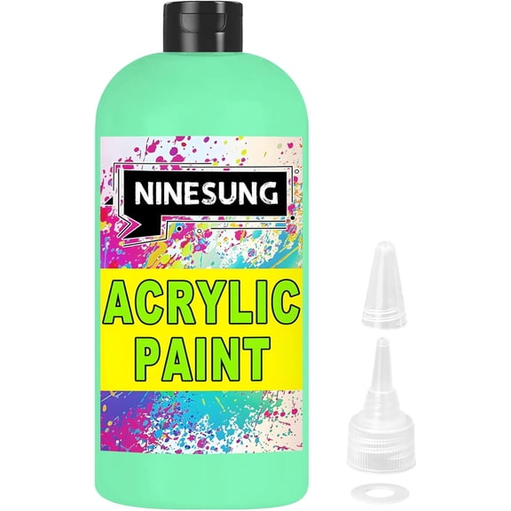 Turquoise Acrylic Paint - Bulky-Size - 17 oz/500 ml Acrylic Paints Professional Artists Painting for Canvas Fabric Rock Easter Egg Wood Ceramic Glass Art Craft Painting (Turquoise, 17 Fl Oz)