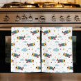 thumbnail image 1 of Turquoise Airplane Kitchen Towels Set of 1, Modern Art Cartoon Aircraft Clouds Absorbent Dish Towels for Kitchen, Microfiber Hand Towel, Quick Drying Tea Towel for Cleaning Decorative Dishcloths, 1 of 7
