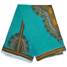 Turquoise Ankara African Dashiki Print Fabric