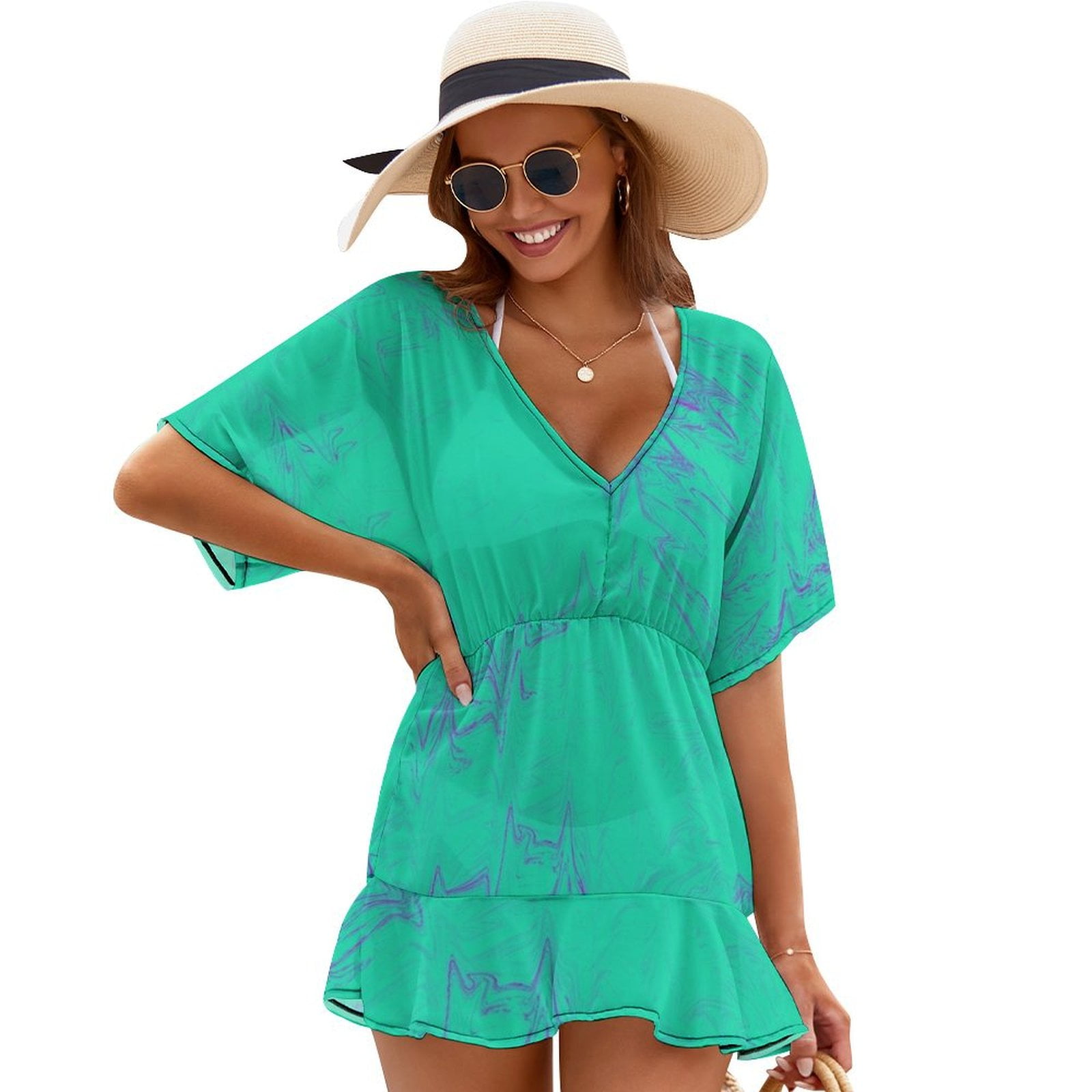 Turquoise Aqua Blues Ocean Waves Ebb Flow Tides Cover Ups Prom gown ...