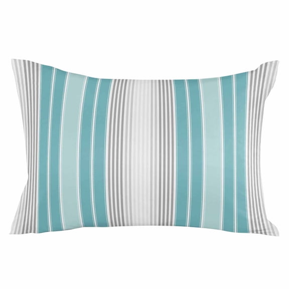 Turquoise Aqua Stripes Throw Pillow Cover 20 x 30 Inch Decorative Pillow Cover Modern Minimalist Abstract Lines Lumbar Pillowcase Seasonal Rectangle Cushion Case for Couch Sofa Bed Living Room