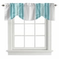 thumbnail image 1 of Turquoise Aqua Stripes Tie Up Valance Curtains for Windows, Kitchen Curtains Window Treatments, Modern Minimalist Abstract Lines Short Window Shades Valances for Bedroom Bathroom Cafe 42"x18", 1 of 8