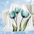 thumbnail image 1 of Turquoise Aqua Tulips Cooling Blanket,Lightweight Breathable Summer Throw Blanket with Double Sided Cold Effect,Pastoral Flower Floral Spring Picnic Blankets Bed Sheet for Hot Sleepers 30"x40", 1 of 8
